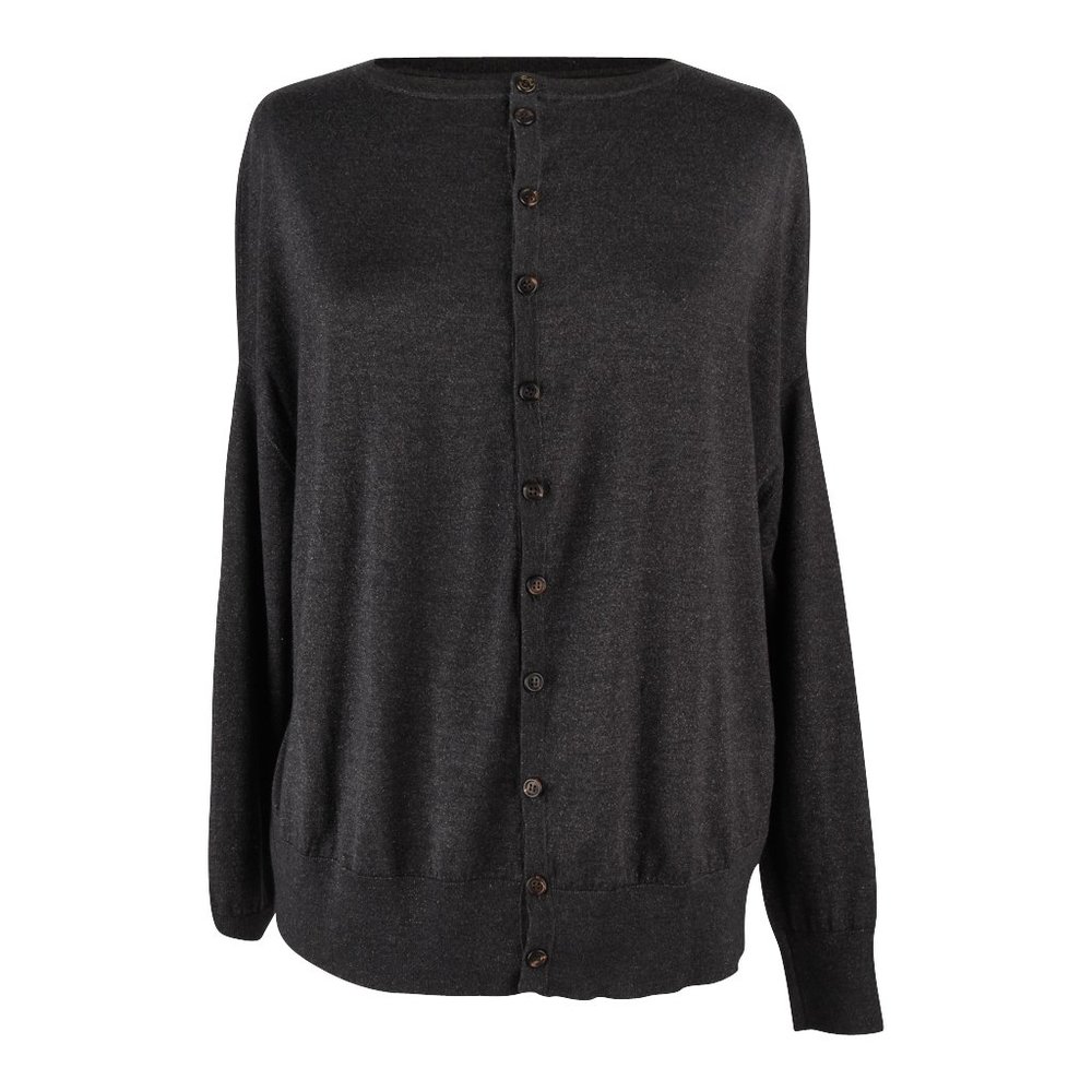 Brunello Cucinelli Cardigan Grey Drop Shoulder S Mint